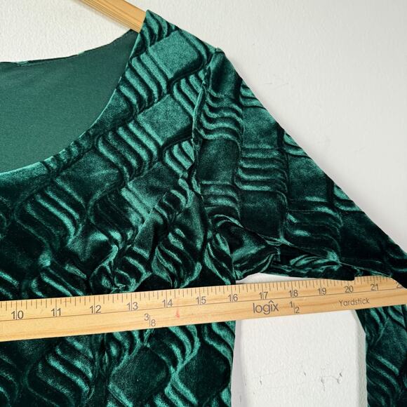 Vtg Scott McClintock Dress Women 8 Green Velvet Full Length Elegant Old Money - Picture 9 of 9